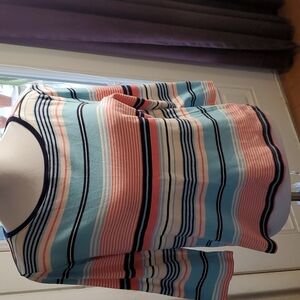 Talbots Stripe and Swoop Neck Top SZ MD